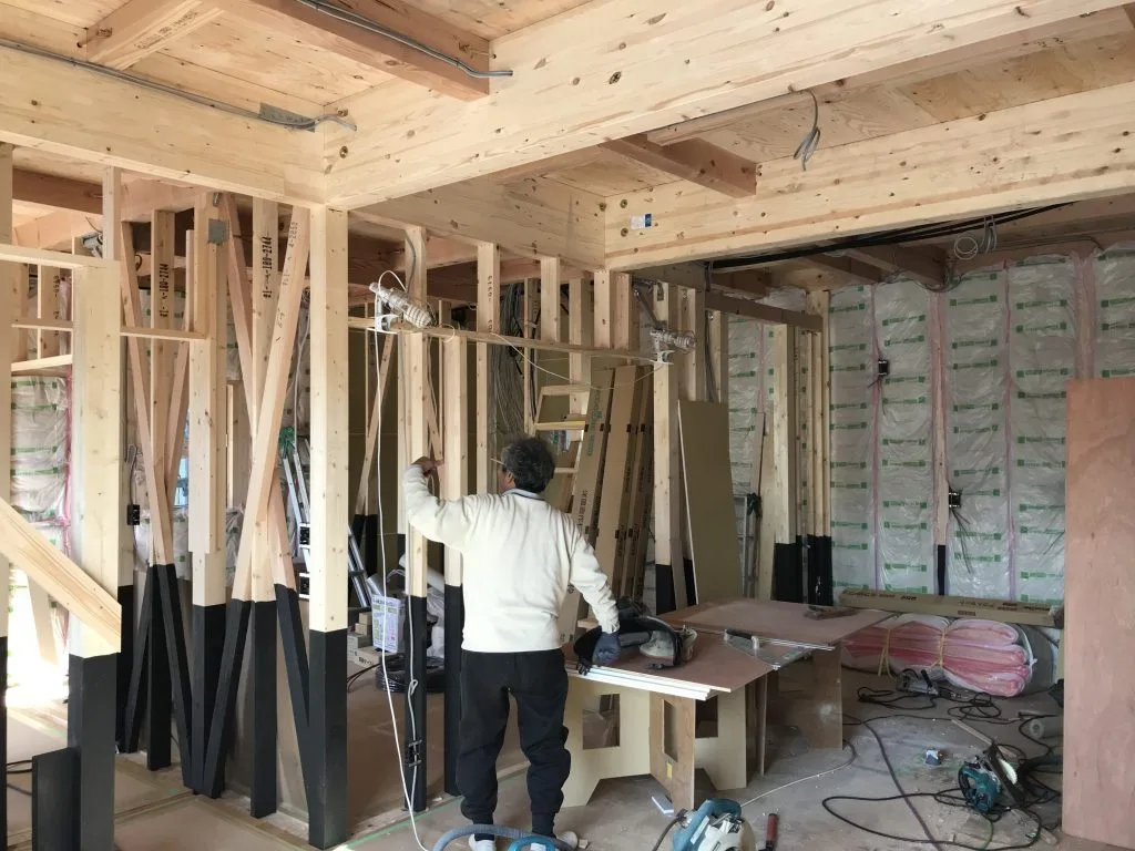 清水町T様邸　大工工事中